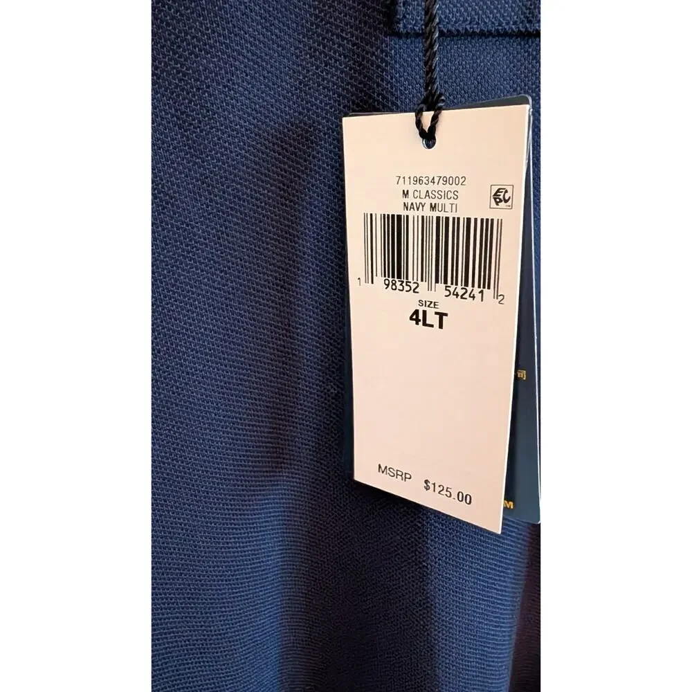 Polo Ralph Lauren Mens Polo Shirt Big & Tall 4XLT Navy Blue Red Tipped NEW